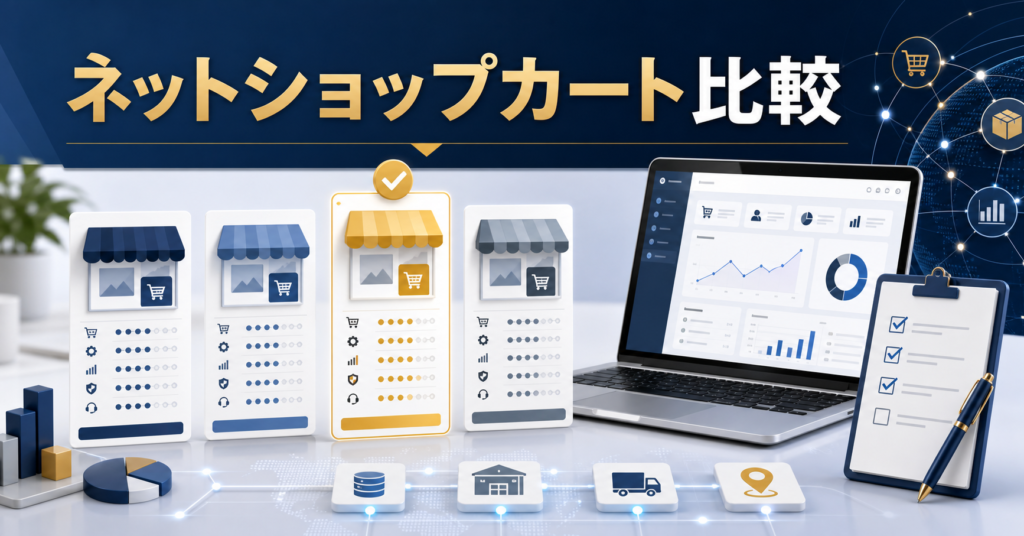 主要ネットショップカート13サービスを比較するイメージ